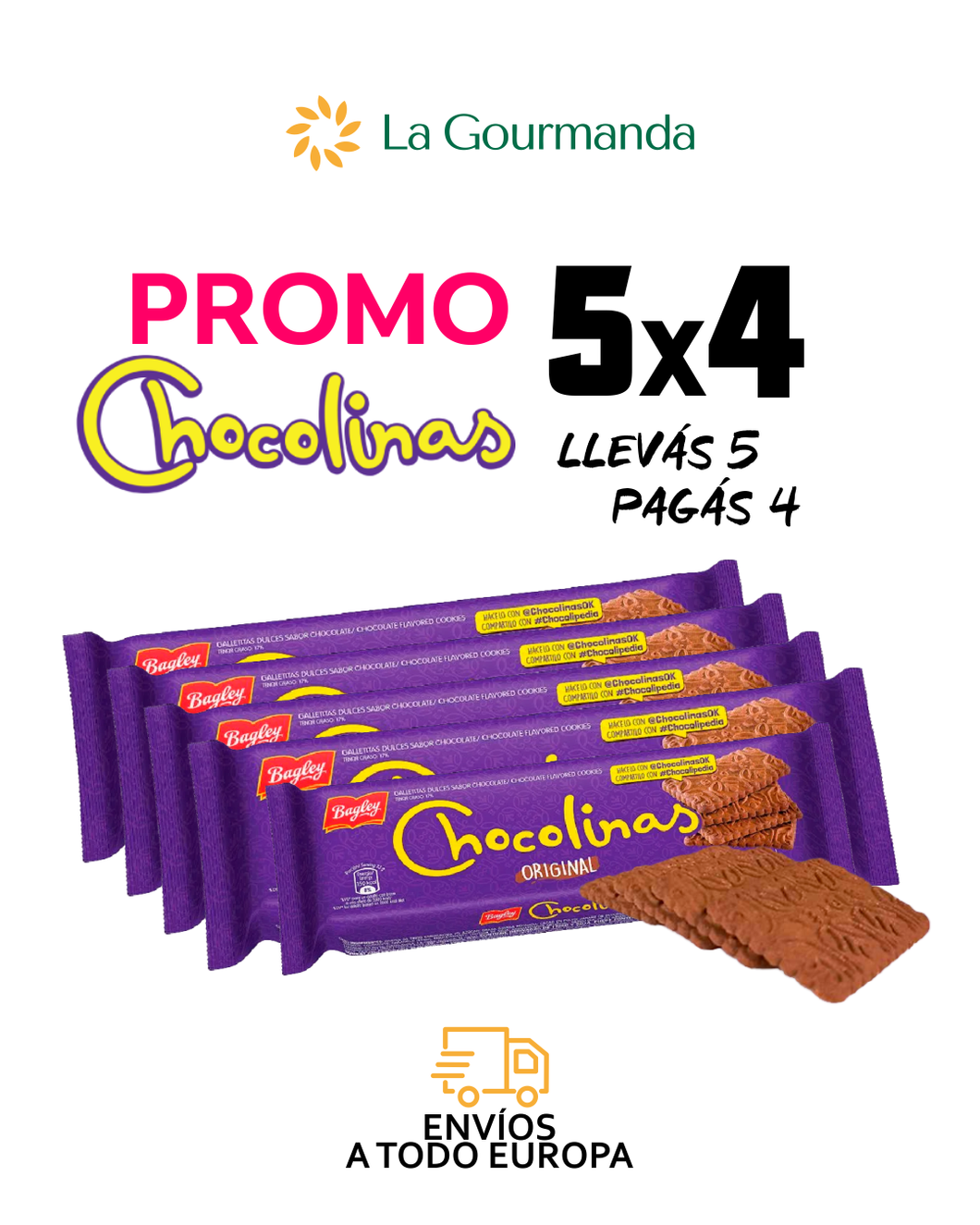 5 x 4 Chocolinas 150 Grs