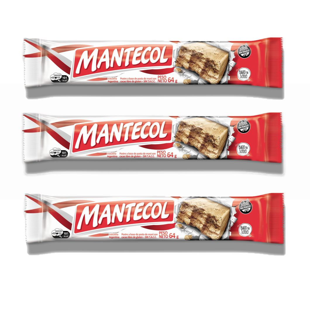 Mantecol 64 grs à base de pâte d'arachide par 3 unités 